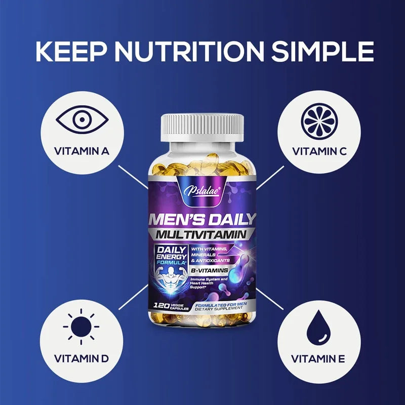 Men's Multivitamin Supplement - Supports Men's Multivitamin with Vitamins A, C, D, E & B12, Zinc, Calcium, Magnesium and More