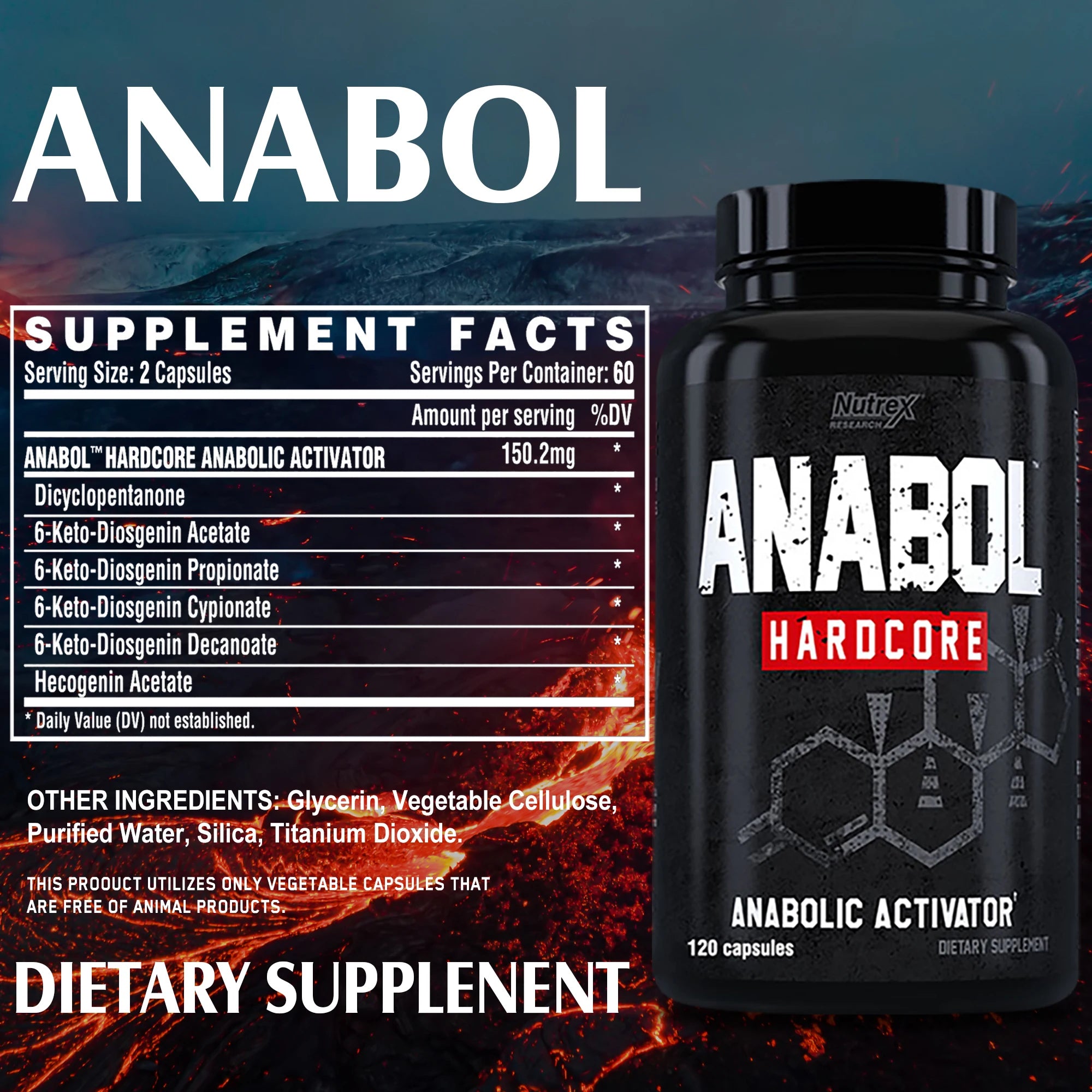 Muscle Supplement for Men, Dietary Capsules, Non-GMO