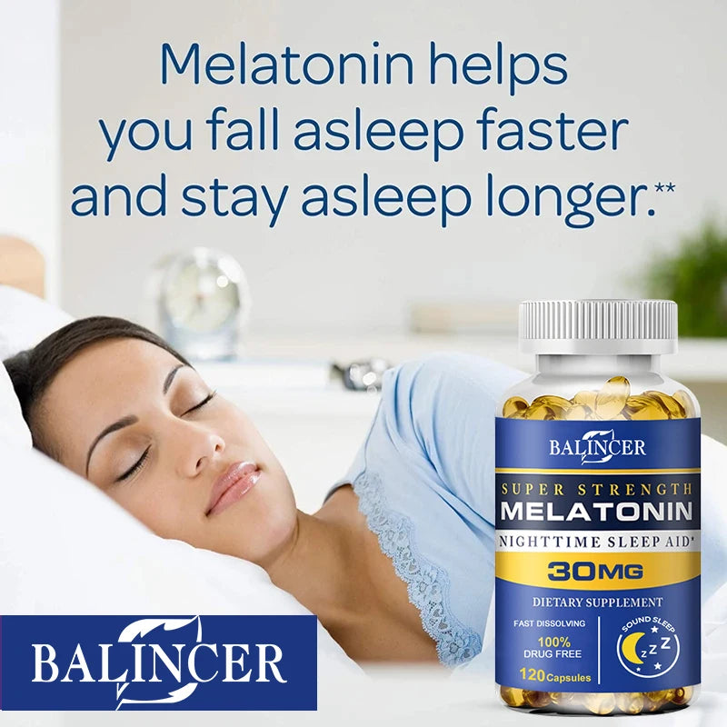Sleep Supplements - Containing Melatonin - Promote Fast Sleep, Improve Insomnia, Improve Sleep Quality and Deep Sleep
