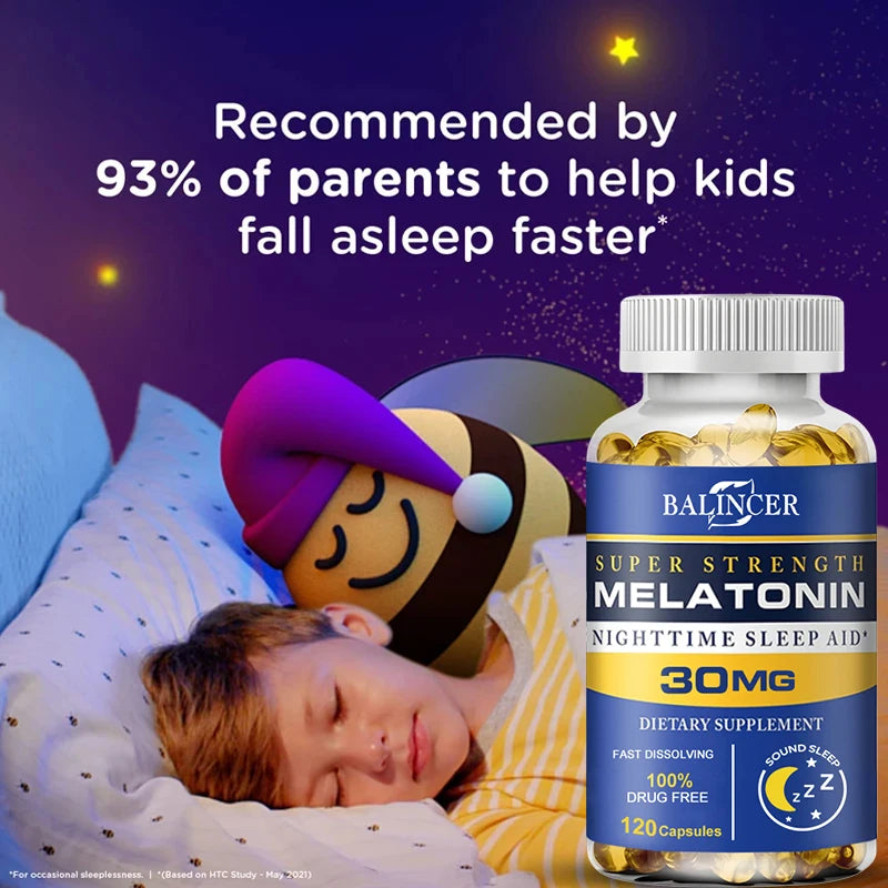 Sleep Supplements - Containing Melatonin - Promote Fast Sleep, Improve Insomnia, Improve Sleep Quality and Deep Sleep