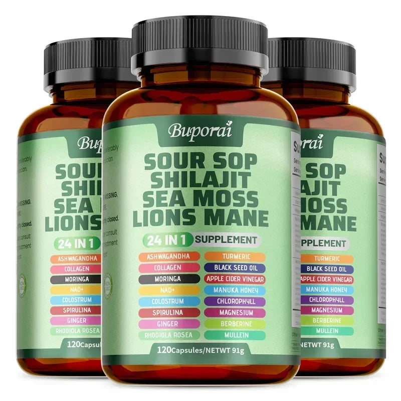 24-In-1 Soursop Supplement - Improve Skin Health, Promote Energy, Immunity, Promote Digestion, Maintain Overall Health