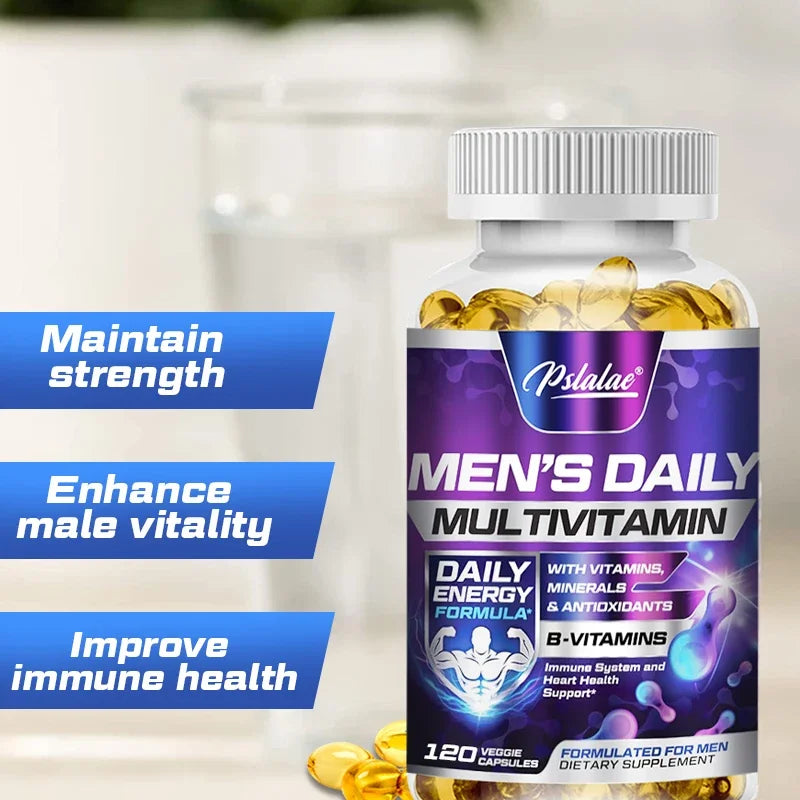 Men's Multivitamin Supplement - Supports Men's Multivitamin with Vitamins A, C, D, E & B12, Zinc, Calcium, Magnesium and More